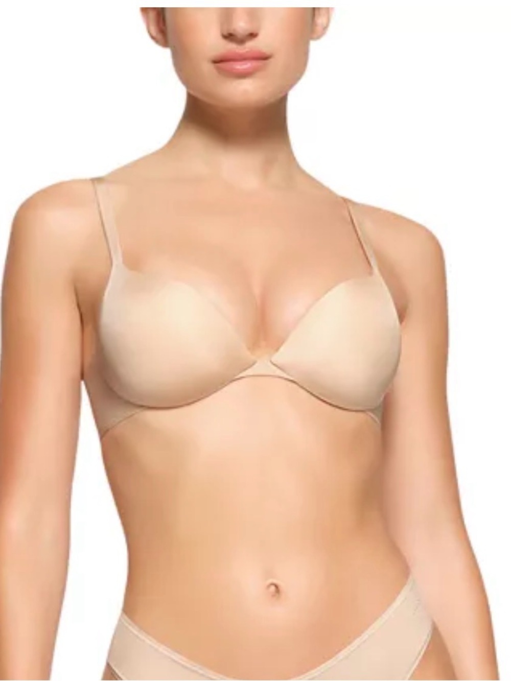 SKIMS Ultimate Push Up Plunge Bra Beige 32C NWT IN PACKAGE